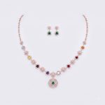 Classic Rose Gold Pendant Necklace Set