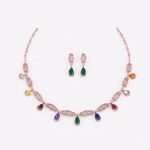 Modern Geometric Rose Gold Necklace Set