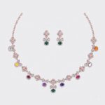 Intricate Filigree Rose Gold Necklace Set