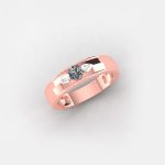 Princess Cut Halo Rose Gold Ring