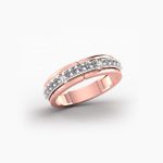 Floral Cluster Rose Gold Diamond Ring